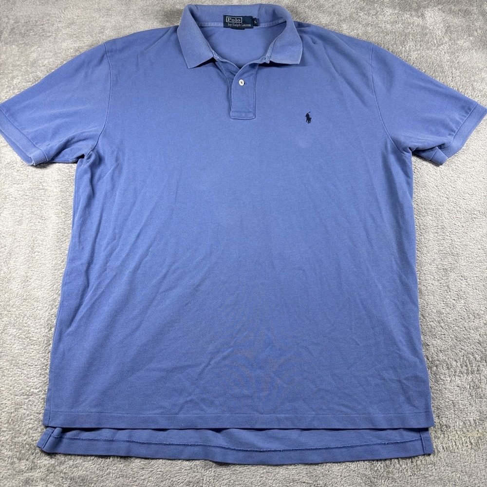 Polo Ralph Lauren Men's Blue Polo Shirt 100% Cotton Size XL